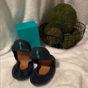 Tieks Navy Blue Leather Ballet Flats